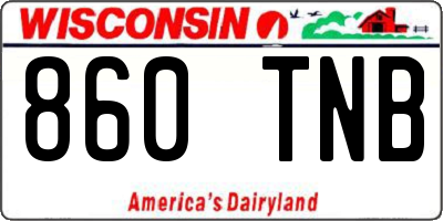 WI license plate 860TNB