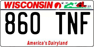 WI license plate 860TNF