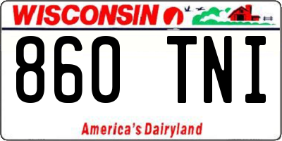 WI license plate 860TNI