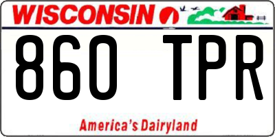 WI license plate 860TPR