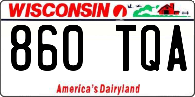 WI license plate 860TQA
