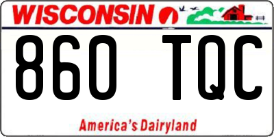 WI license plate 860TQC