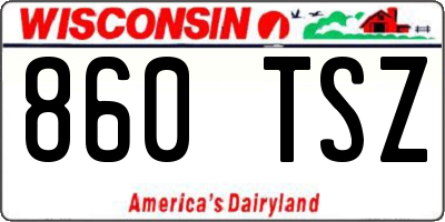 WI license plate 860TSZ