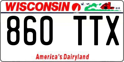 WI license plate 860TTX