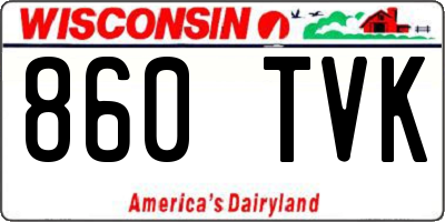 WI license plate 860TVK