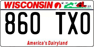 WI license plate 860TXO