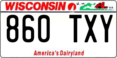 WI license plate 860TXY