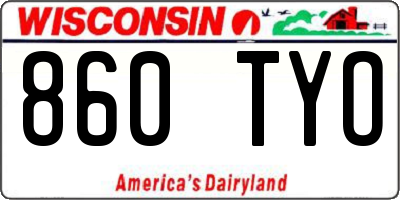 WI license plate 860TYO