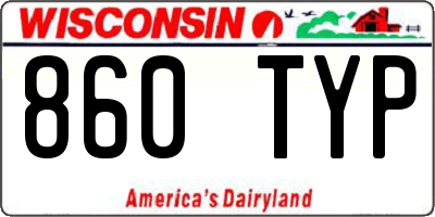 WI license plate 860TYP