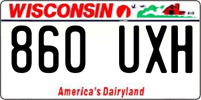 WI license plate 860UXH
