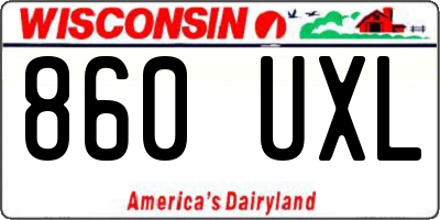 WI license plate 860UXL