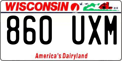 WI license plate 860UXM
