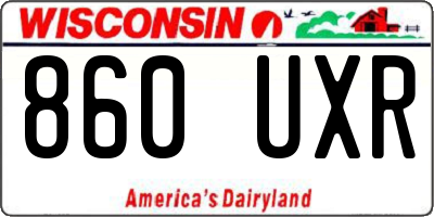 WI license plate 860UXR
