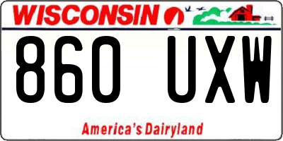 WI license plate 860UXW
