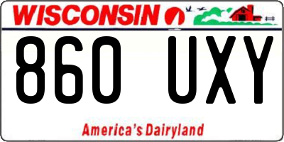 WI license plate 860UXY