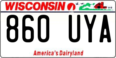 WI license plate 860UYA