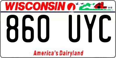 WI license plate 860UYC