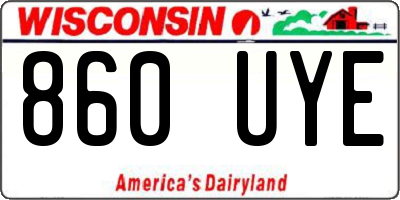 WI license plate 860UYE