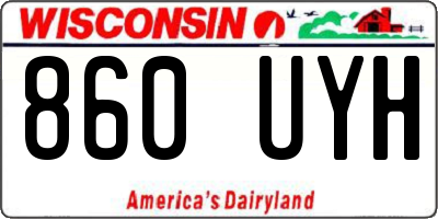 WI license plate 860UYH