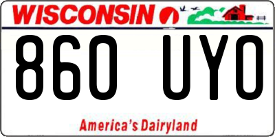 WI license plate 860UYO