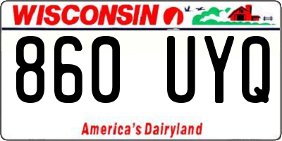 WI license plate 860UYQ