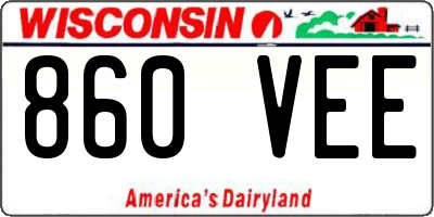 WI license plate 860VEE