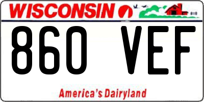 WI license plate 860VEF