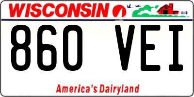 WI license plate 860VEI
