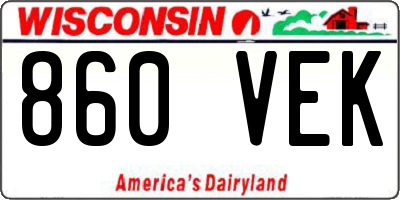 WI license plate 860VEK
