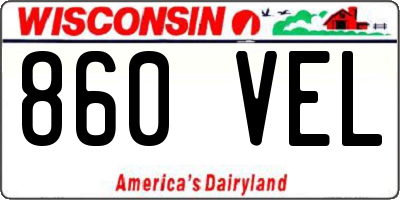 WI license plate 860VEL
