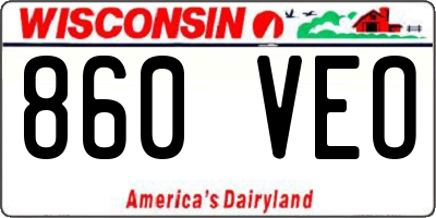 WI license plate 860VEO