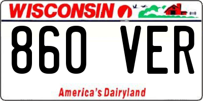 WI license plate 860VER