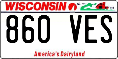 WI license plate 860VES