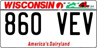 WI license plate 860VEV
