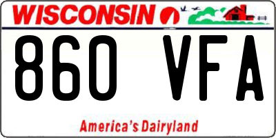 WI license plate 860VFA