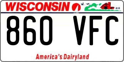 WI license plate 860VFC