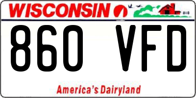 WI license plate 860VFD