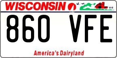 WI license plate 860VFE