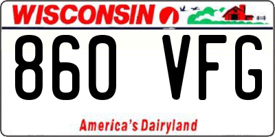 WI license plate 860VFG