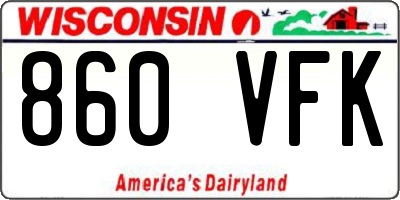 WI license plate 860VFK