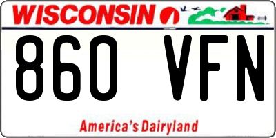 WI license plate 860VFN