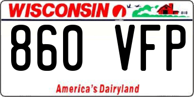 WI license plate 860VFP