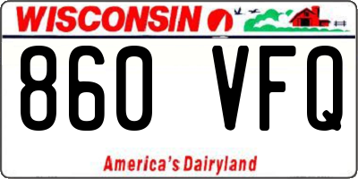 WI license plate 860VFQ