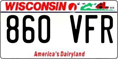 WI license plate 860VFR
