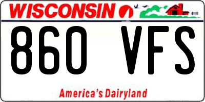 WI license plate 860VFS