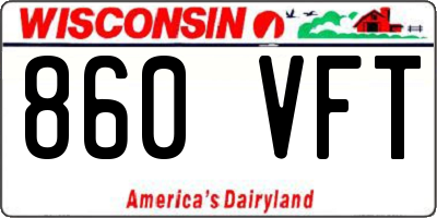 WI license plate 860VFT