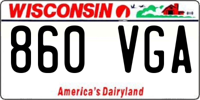 WI license plate 860VGA
