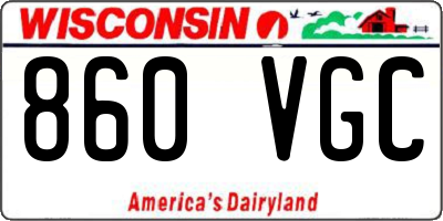 WI license plate 860VGC