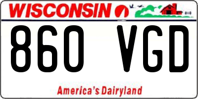 WI license plate 860VGD