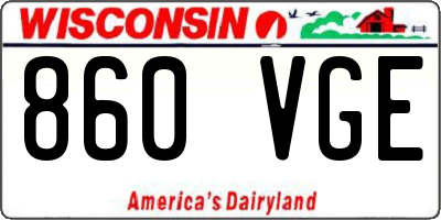 WI license plate 860VGE